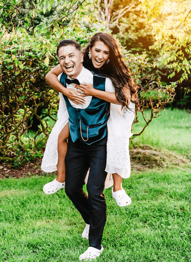 happy couple on their wedding