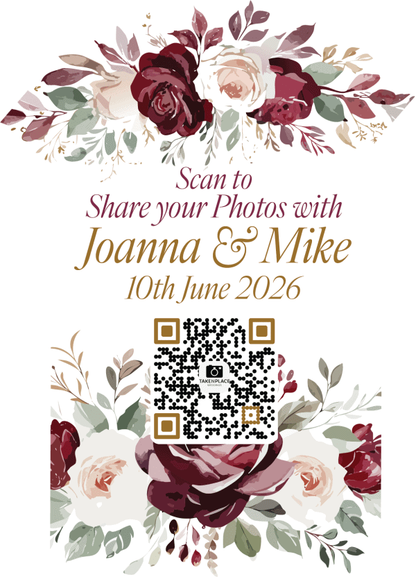 Red Rose Wedding Qr Code