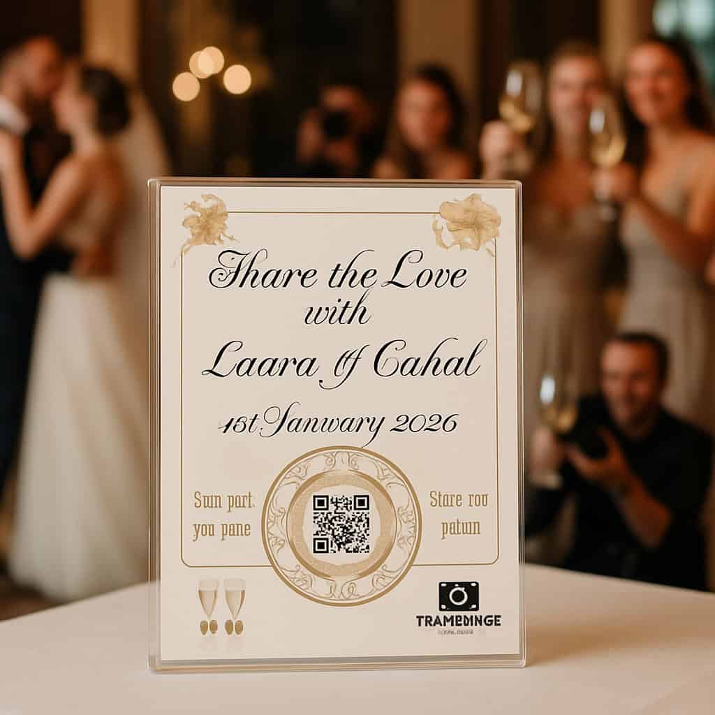 Champagne & Gold Wedding QR Code - Image 4