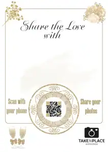 Champagne and Gold wedding QR card artwork without names